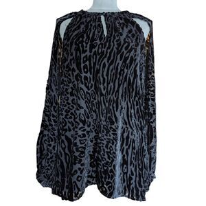Altuzarra Luxe Silk Devore  Velvet Cut Out Long Sleeve Chika Blouse M